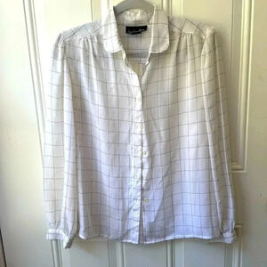 David Matthew Vintage Long Sleeve Button Down Blouse Ladie's 8 Plaid Style Shirt